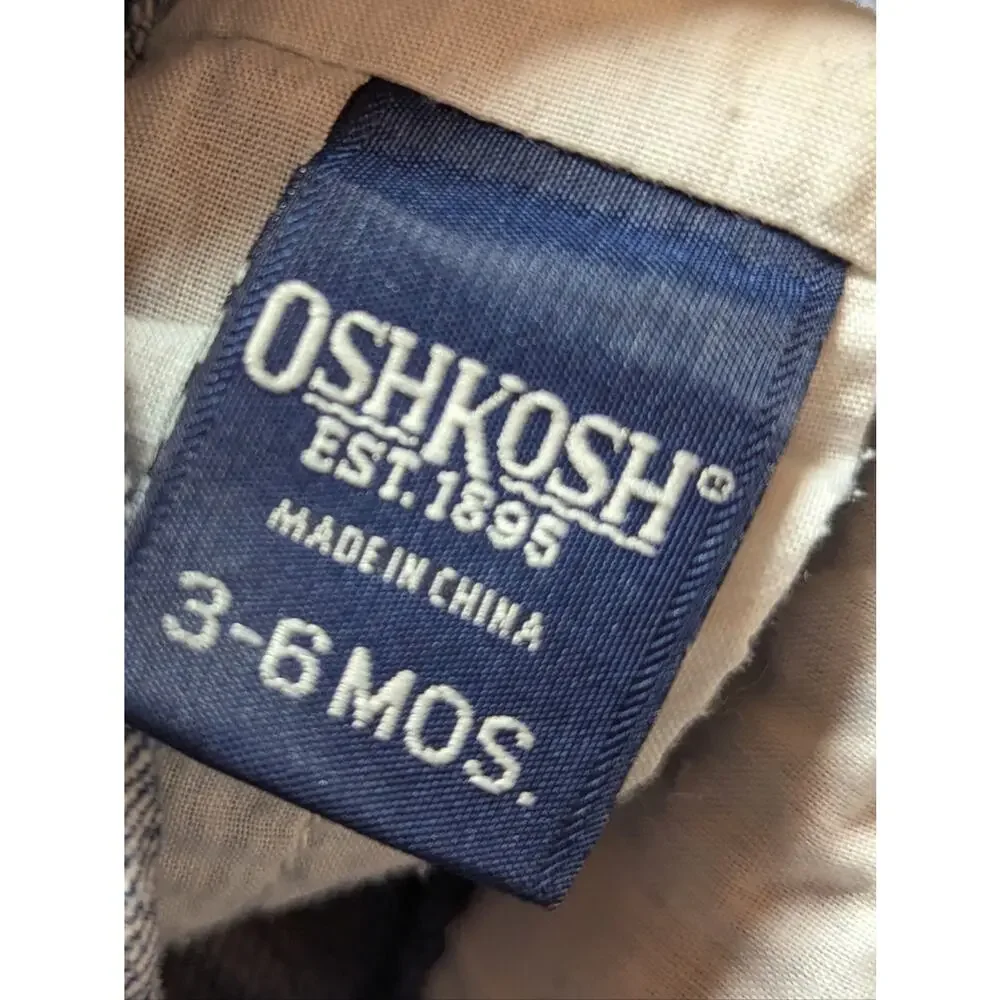 Vtg Y2K Oshkosh B'gosh Shortalls 3-6m Denim ClassicChildhood